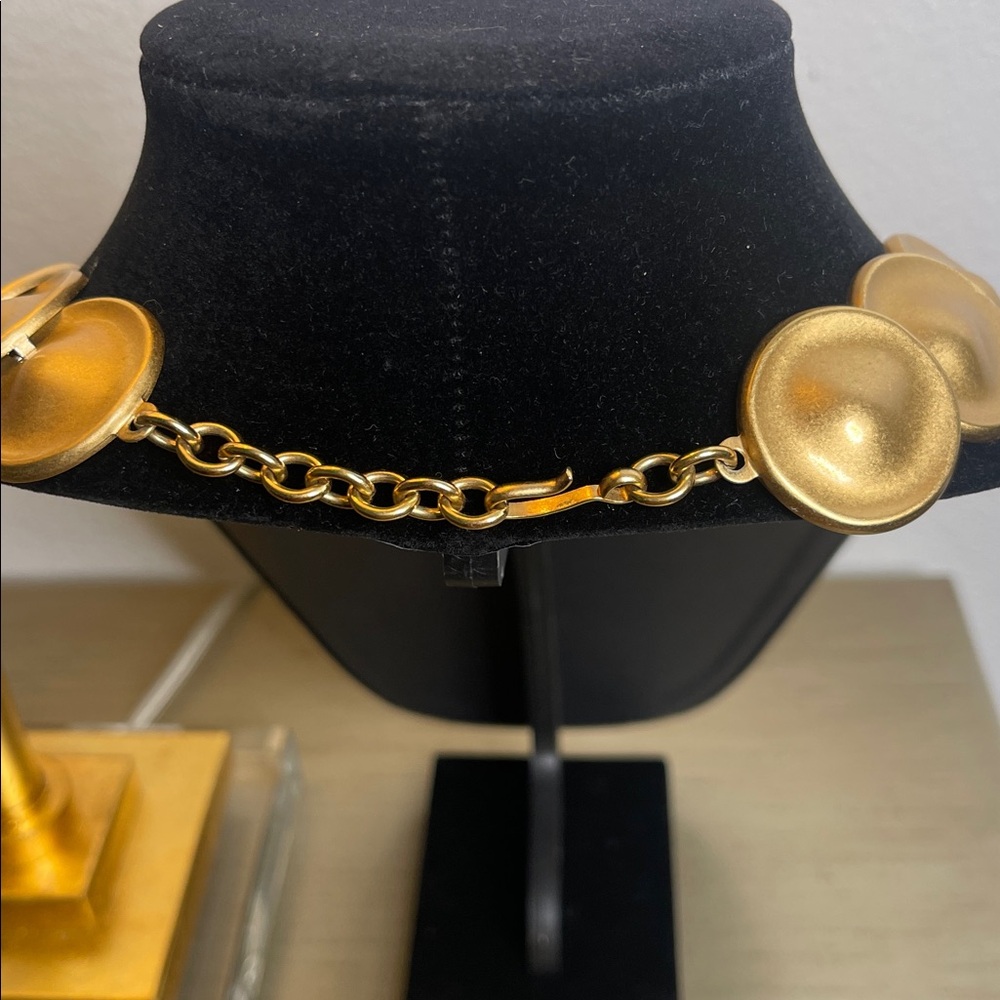 Monet Gold Disc Necklace - Picture 3 of 5
